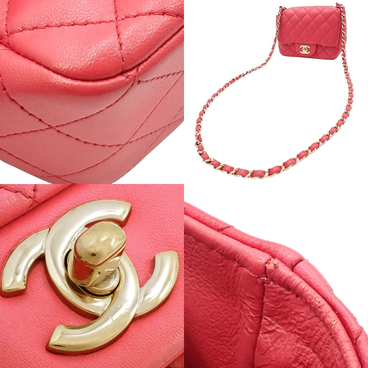 Matelasse Coco Mark Mini Chain Shoulder Bag in Lambskin A35200