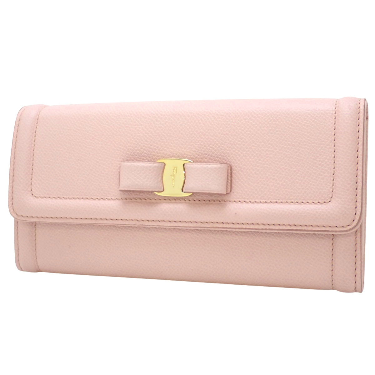 ヴァラリボン 二つ折り 長財布 レザー ピンク 22D154