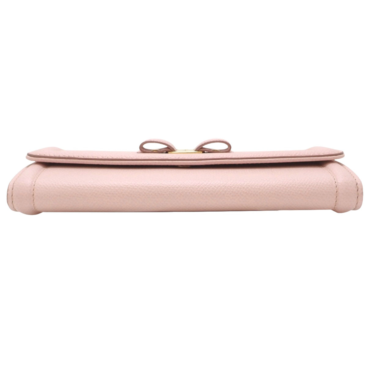 Vara Ribbon Bifold Long Wallet, Leather, Pink, 22D154
