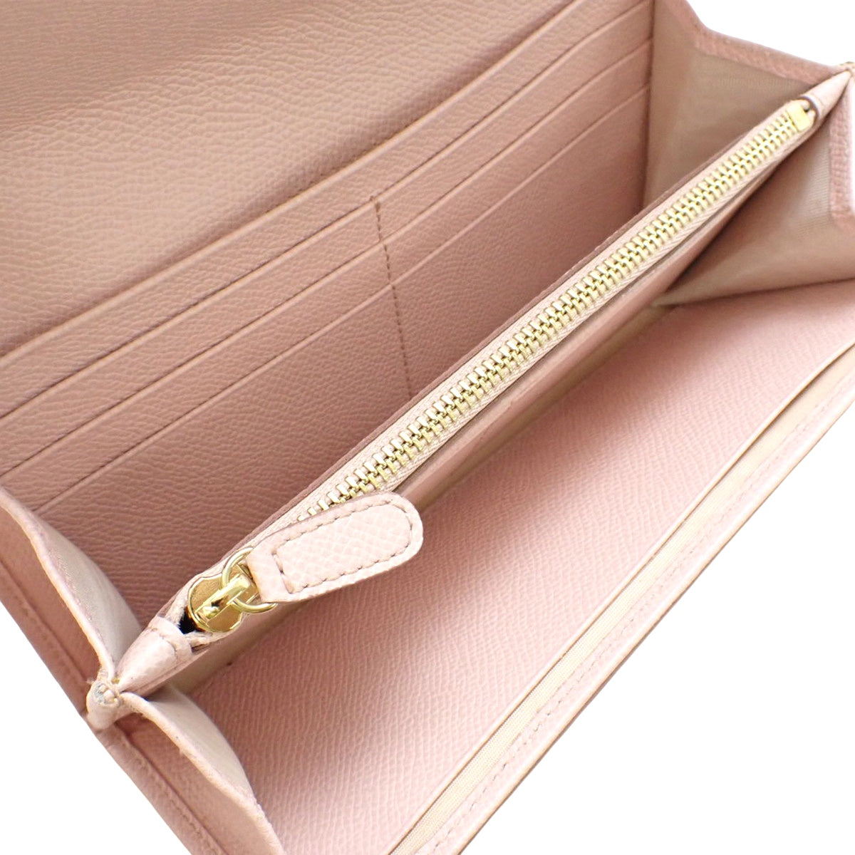 Vara Ribbon Bifold Long Wallet, Leather, Pink, 22D154