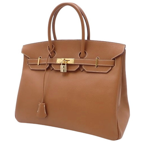 Epsom 皮革 Birkin 35 包,金色,K 字印