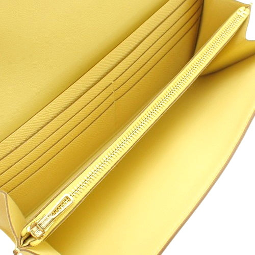 コンスタンス ロング トゥーゴー ジョーヌプッサン ヴォーエプソン ゴールド金具 Z刻印 2WAY ロングウォレット ショルダー クラッチ