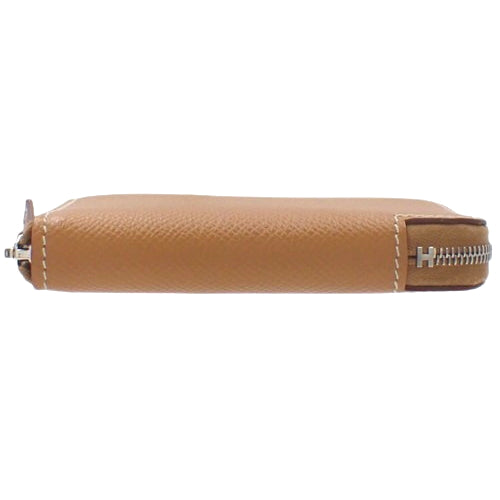 Azap Compact Silkin Gold, Blue du Nord, Epsom Silk, Palladium Hardware, Silver Hardware, D Stamp, Mini Wallet, Zip-Around, Animapolis
