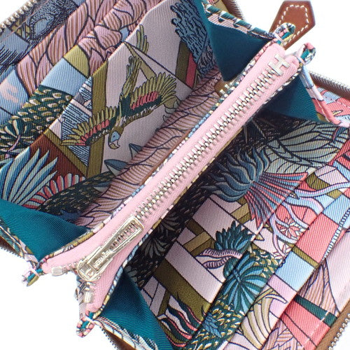Azap Compact, Silk In, Epsom cowhide, silk, palladium hardware, gold, Bleu du Noyer, silver hardware, D-stamp.