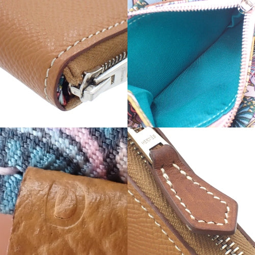 Azap Compact Silkin Gold, Blue du Nord, Epsom Silk, Palladium Hardware, Silver Hardware, D Stamp, Mini Wallet, Zip-Around, Animapolis