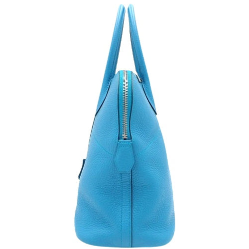 Bolide 31 Taurillon Clemence Leather Strap with Palladium Hardware, Blue Zanzibar, A Stamp