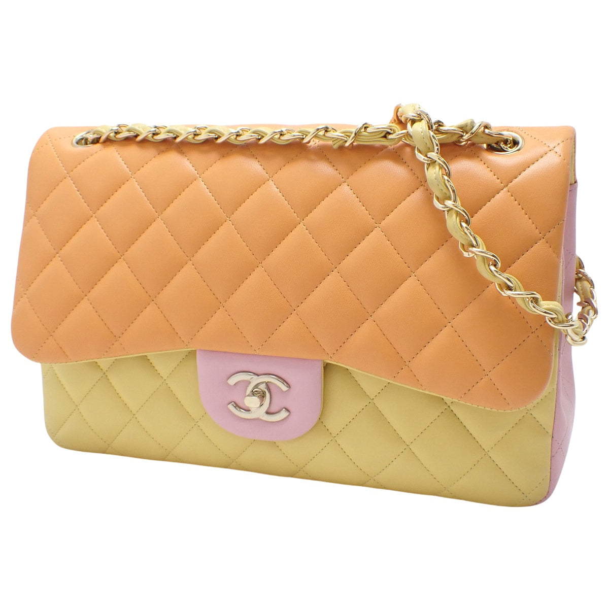 マトラッセ ココマーク Wフラップ30 チェーンショルダーバッグ ラムスキン