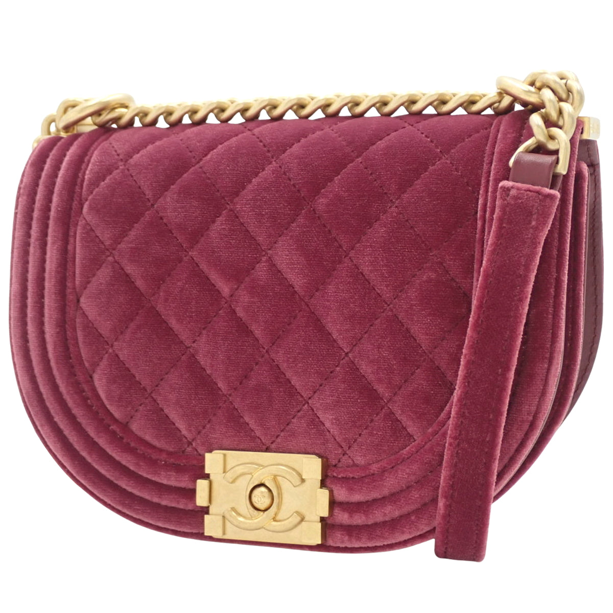 Boy Chanel Small Chain Shoulder Bag, Velvet, Pink, AS3350