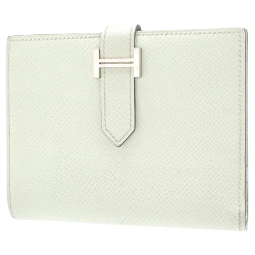 Bearn Compact Vert Fizz, Epsom leather, palladium hardware, silver hardware, U stamp, bifold, two-fold
