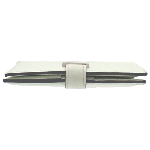 Bearn Compact Vert Fizz, Epsom leather, palladium hardware, silver hardware, U stamp, bifold, two-fold