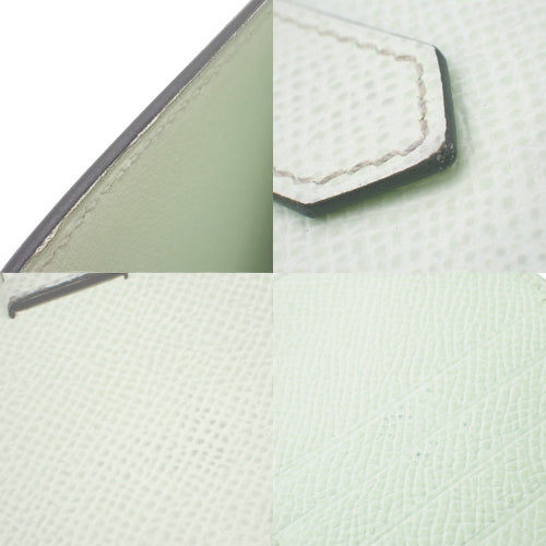 Bearn Compact Vert Fizz, Epsom leather, palladium hardware, silver hardware, U stamp, bifold, two-fold