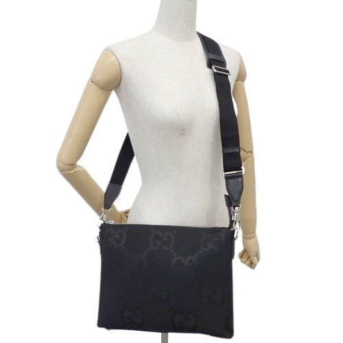 ジャンボGG ミディアム メッセンジャーバッグ クラッチバッグ レザー ジャンボGGキャンバス 739668