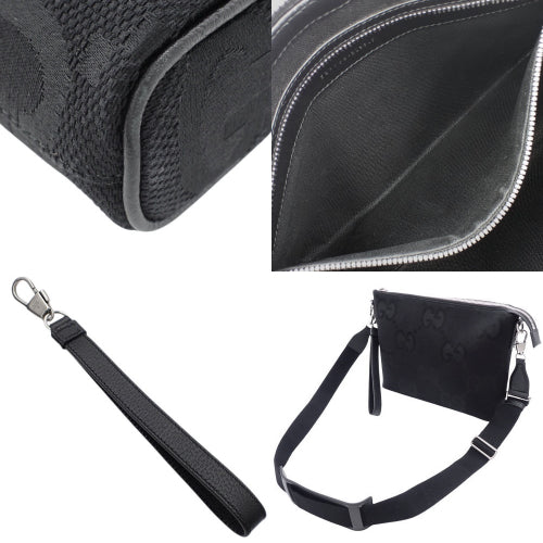 ジャンボGG ミディアム メッセンジャーバッグ クラッチバッグ レザー ジャンボGGキャンバス 739668