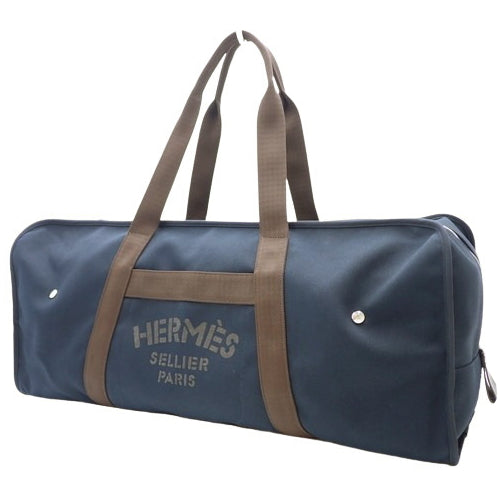 Groom Boot & Helmet Bag, Boston Bag, Saddlery Bag, Travel Bag, Canvas, Leather, Palladium Hardware, A Stamp