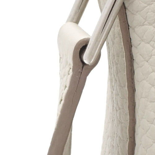 Picotin Lock PM tote bag, Triomphe Clemence leather, palladium hardware, Beton color, D stamp.