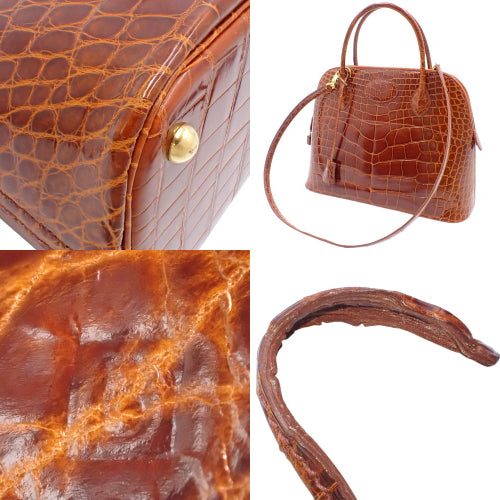 Bolide 31 两用单肩包,鳄鱼皮,米色,B 印章