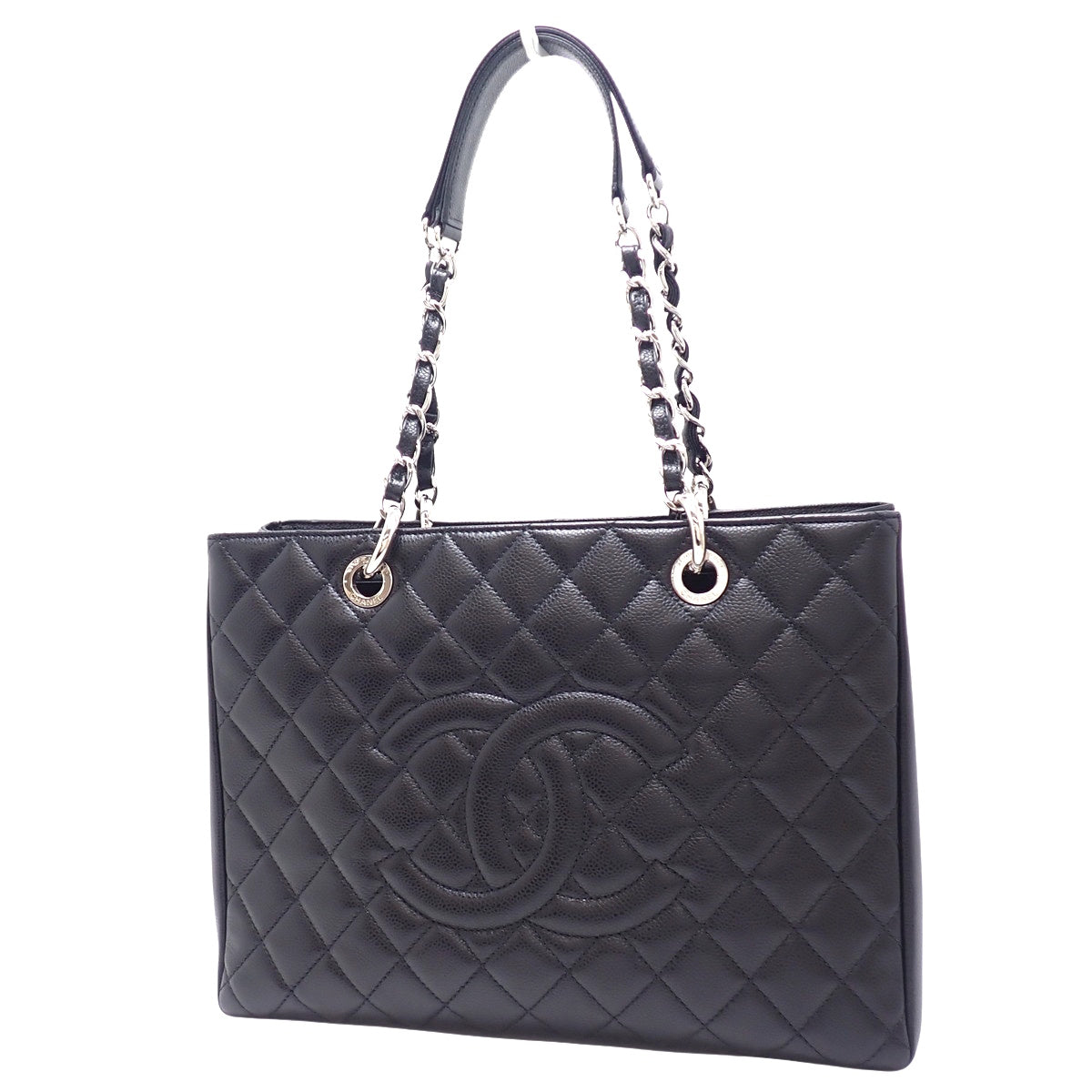 Matelasse Coco Mark GST Tote Caviar Skin Black A50995