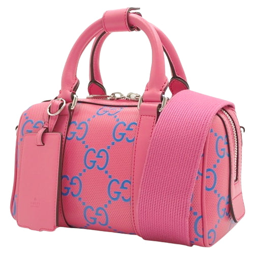 GG Embossed Mini Duffel Bag, 2-Way, Punched, Mini Boston Bag, GG Embossed Leather, 725292