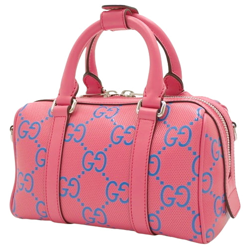 GG Embossed Mini Duffel Bag, 2-Way, Punched, Mini Boston Bag, GG Embossed Leather, 725292