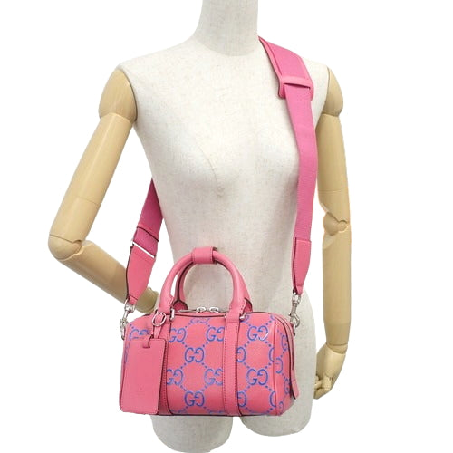 GG 压花迷你行李袋,两用,打孔,迷你波士顿包,GG 压花皮革,725292