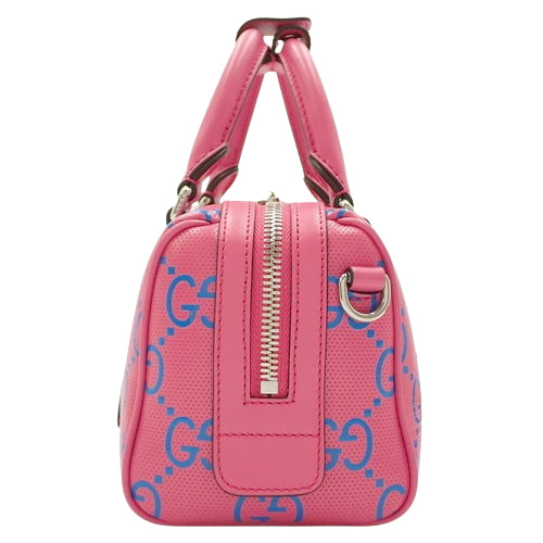 GG 压花迷你行李袋,两用,打孔,迷你波士顿包,GG 压花皮革,725292