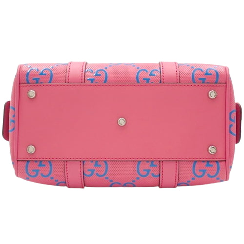 GG 压花迷你行李袋,两用,打孔,迷你波士顿包,GG 压花皮革,725292