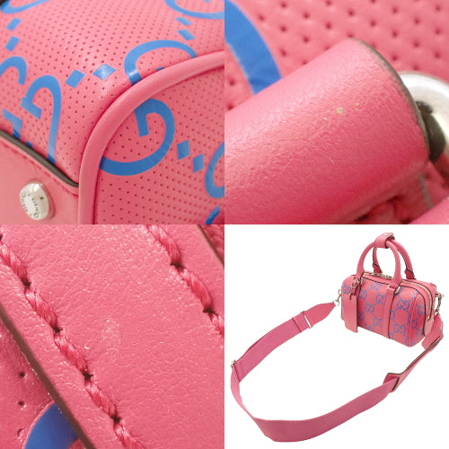 GG 压花迷你行李袋,两用,打孔,迷你波士顿包,GG 压花皮革,725292