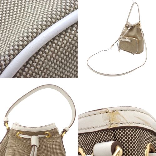 Logo Jacquard 2-Way Bag Canvas Leather 1BH097