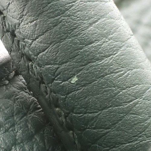 Birkin Officer 30 Tote 包,Togo 色,钯金金属配件,柏木绿/Zélige 蓝,C 印章