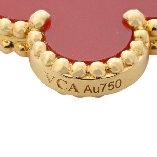 ヴィンテージ アルハンブラ ブレスレット 5モチーフ カーネリアン イエローゴールド K18YG アクセサリー ジュエリー 花 フラワー クローバーモチーフ
