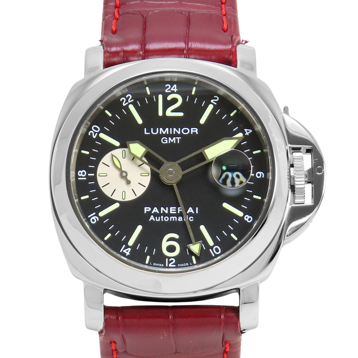 PAM00088 Luminor GMT Stainless Steel/Leather Automatic Black