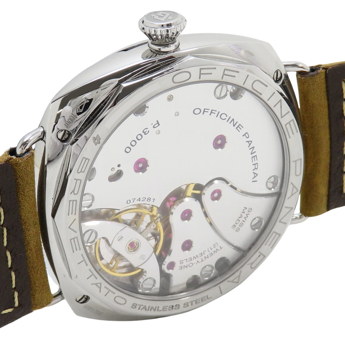 PAM00424 Radiomir California Leather/SS Hand-wound Black