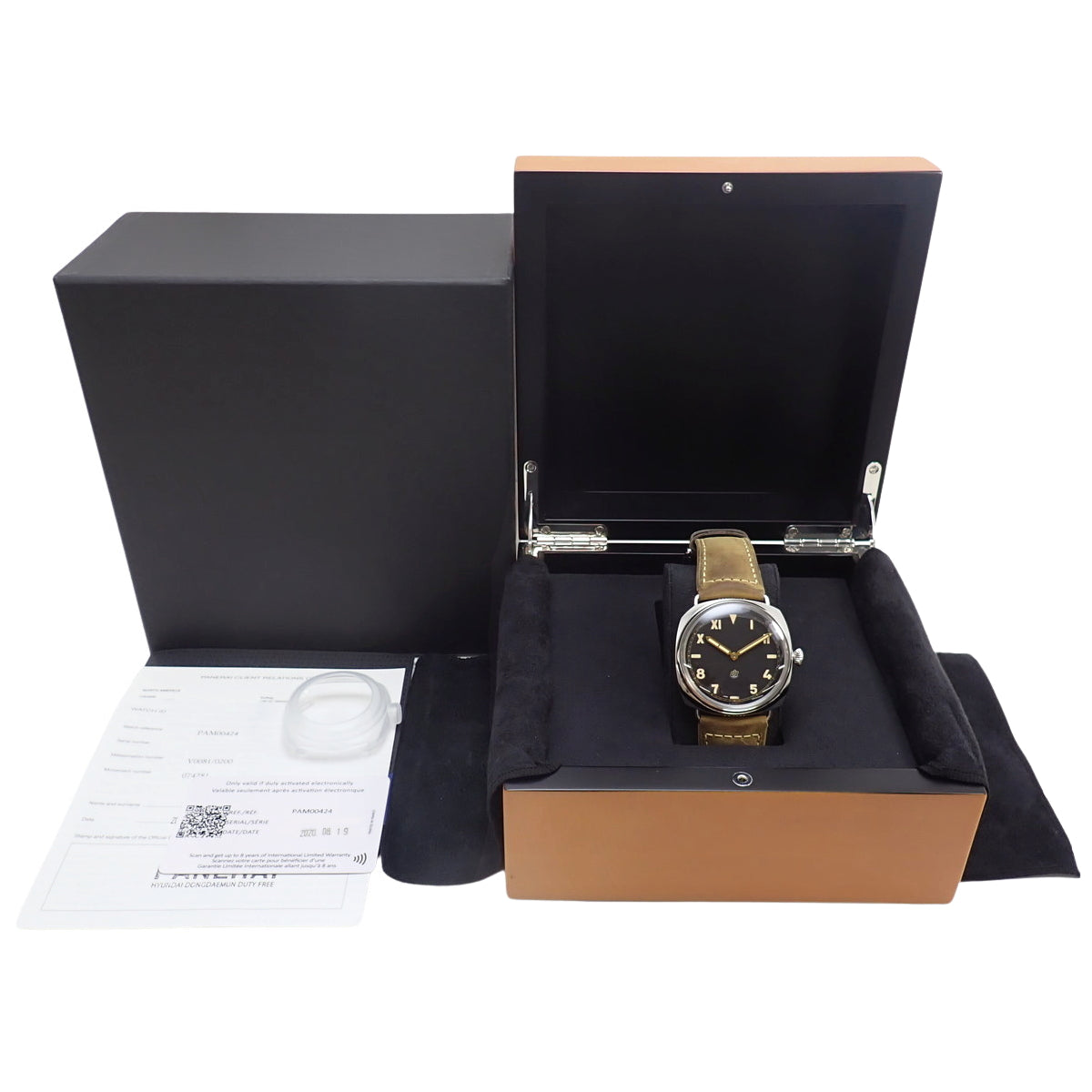 ラジオミール カリフォルニア PAM00424 レザー/SS ブラック 手巻き メンズ