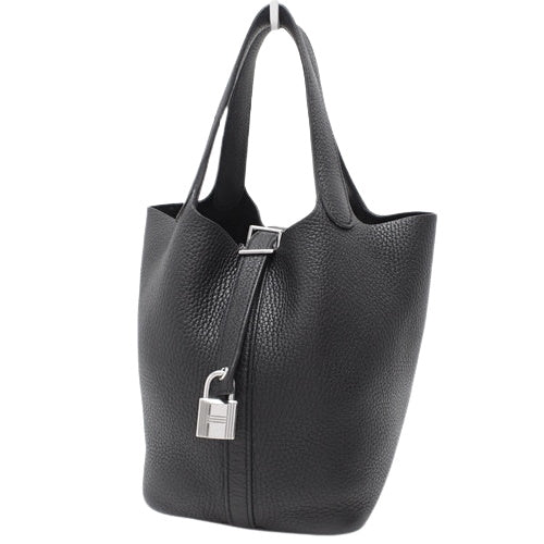 Picotin Lock PM tote bag, Triomphe Clemence leather, palladium hardware, Z stamp.