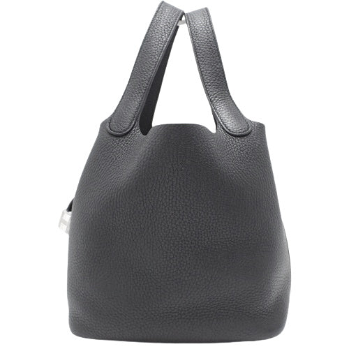 Picotin Lock PM tote bag, Triomphe Clemence leather, palladium hardware, Z stamp.