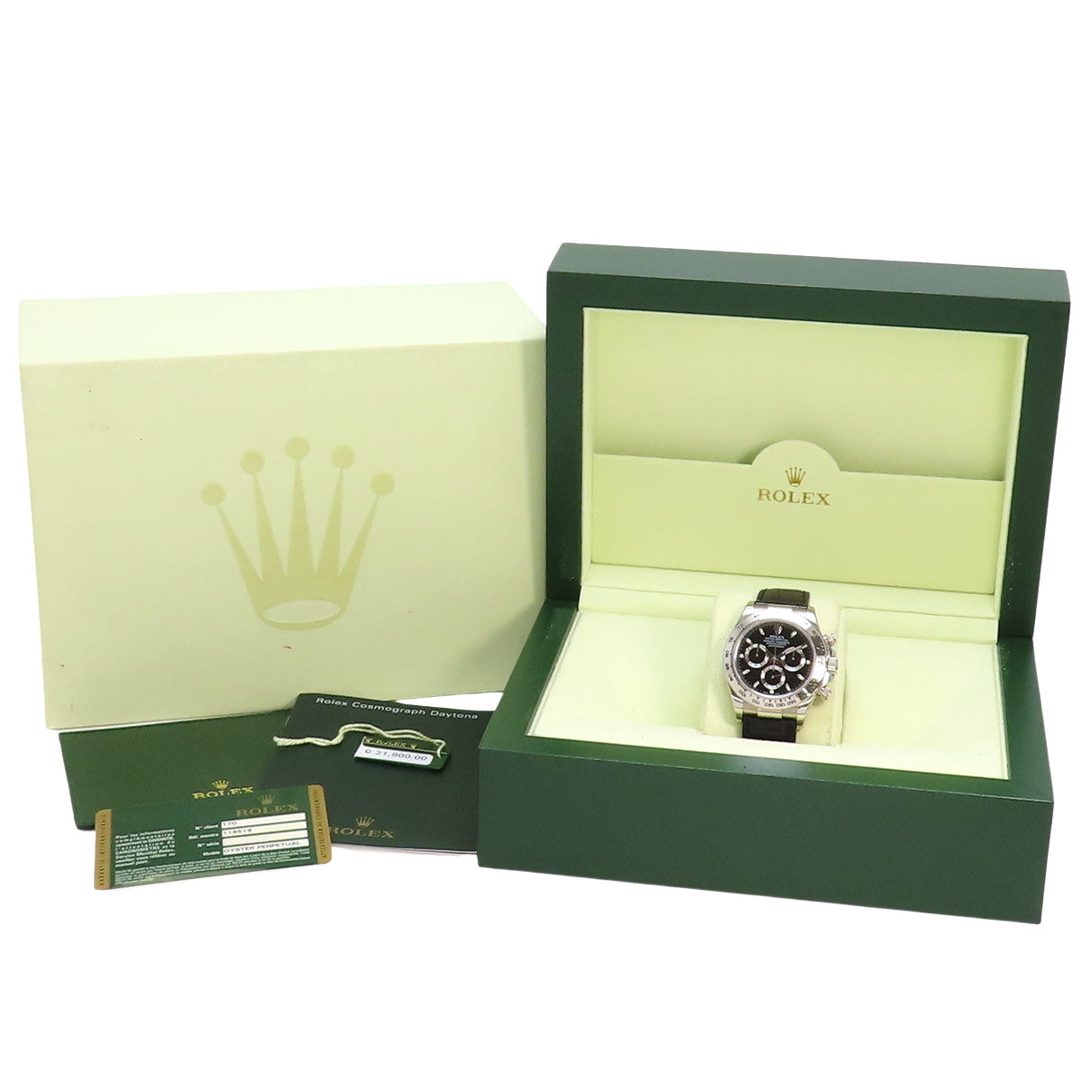 116519 Daytona 白金/皮革 随机编号 自动上链 黑色