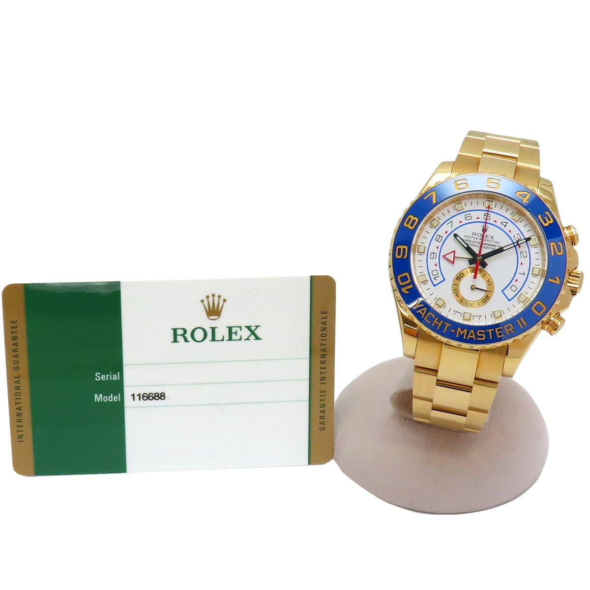 116688 Yacht-Master II YG, random serial number, automatic winding, white dial.