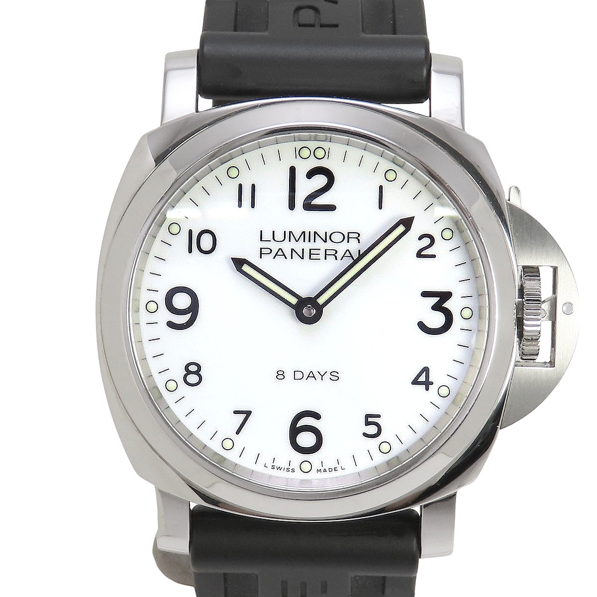 PAM00561 Luminor Base 8 Days Acciaio SS/Rubber Hand-wound White