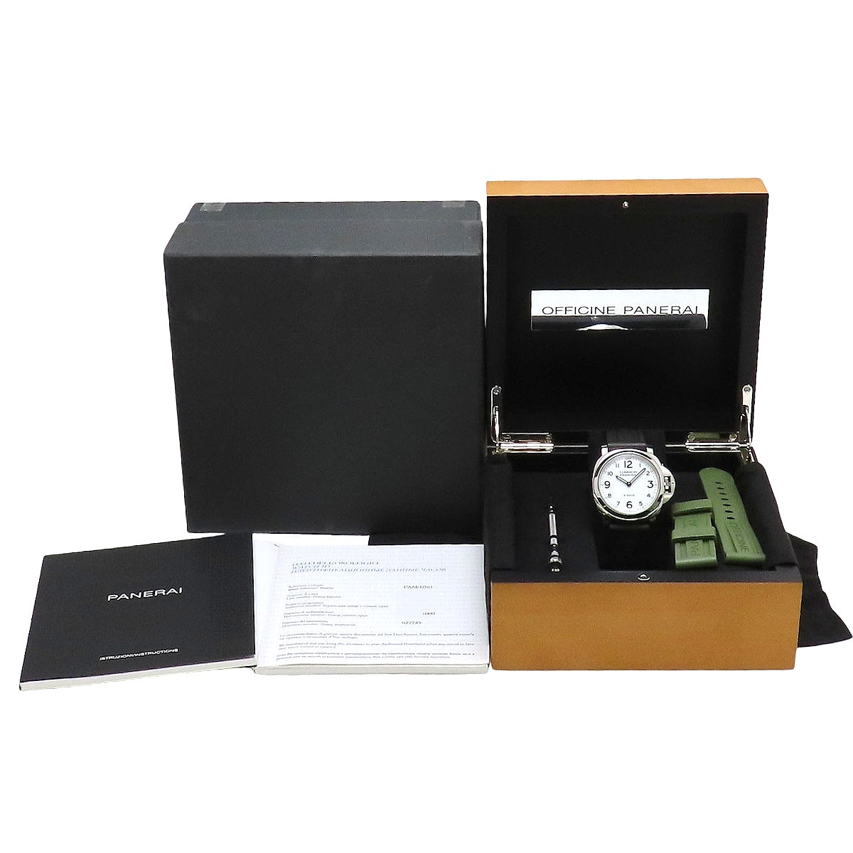 PAM00561 Luminor Base 8 Days Acciaio SS/Rubber Hand-wound White