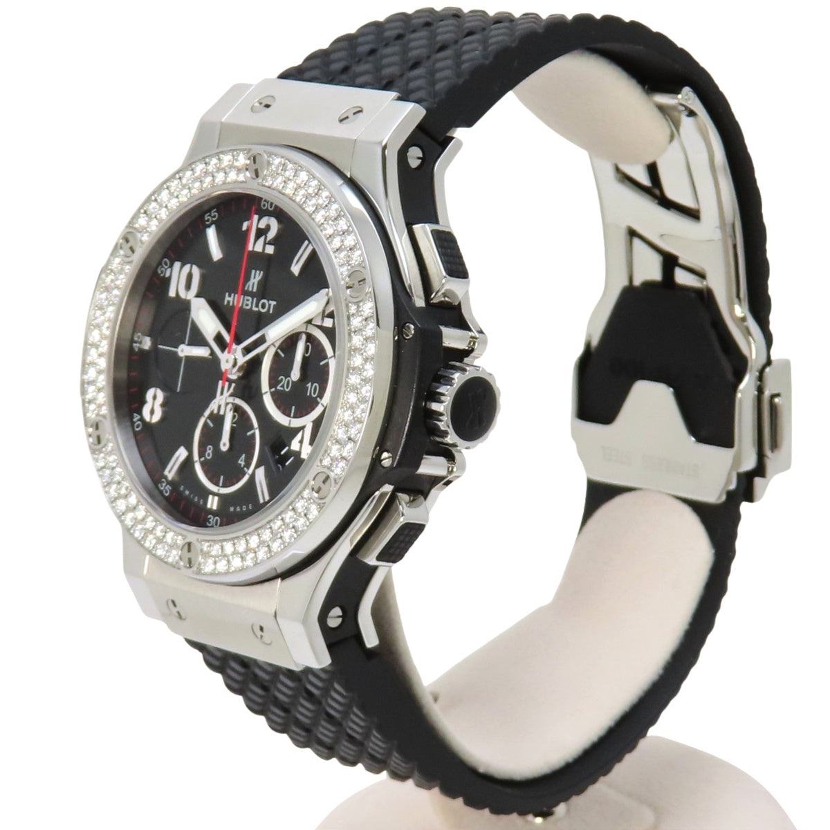 301.SX.130.RX.114 ビッグバン スチール SS/ラバー 自動巻き ブラック ダイヤ クロノグラフ