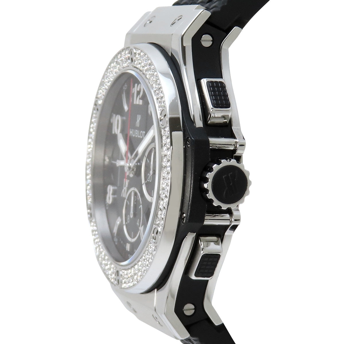 301.SX.130.RX.114 Big Bang Steel SS/Rubber Automatic Black Diamond Chronograph