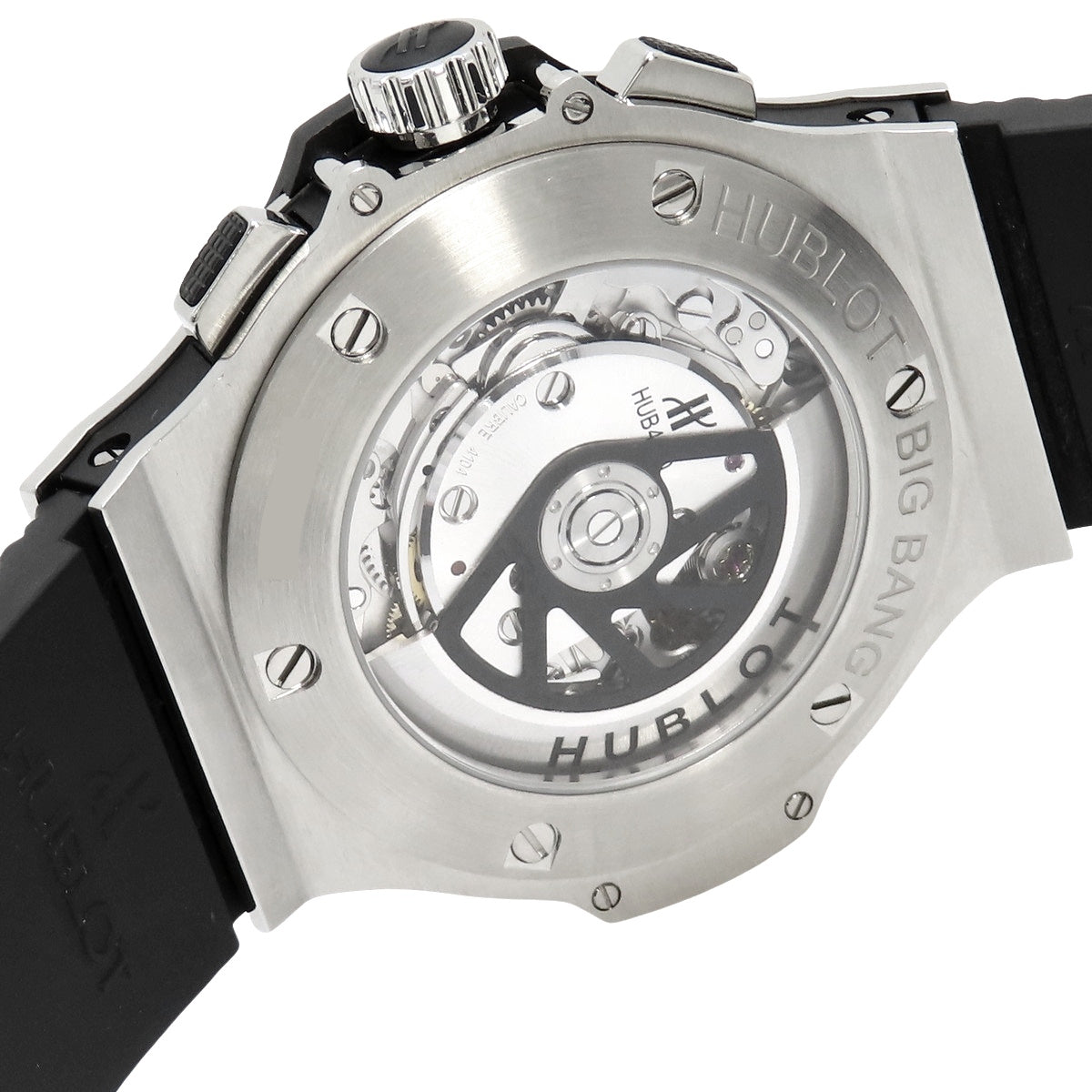 301.SX.130.RX.114 Big Bang Steel SS/Rubber Automatic Black Diamond Chronograph