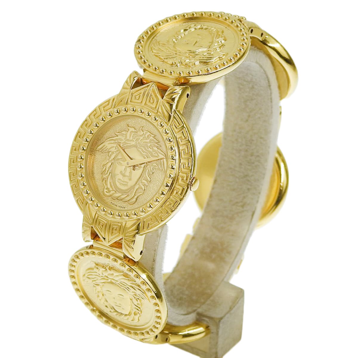 Medusa Coin Watch 7008002 GP Gold Quartz Men's