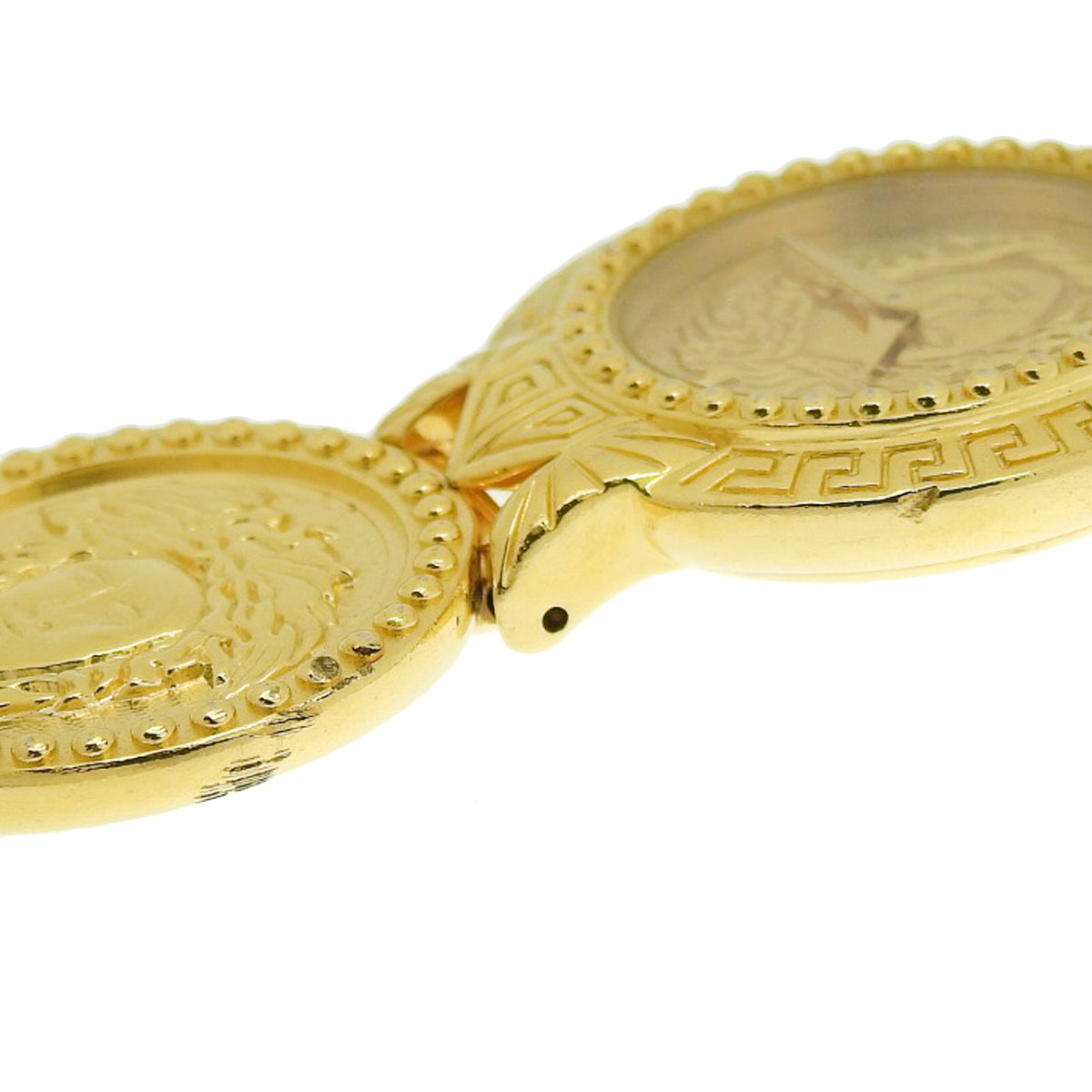 Medusa Coin Watch 7008002 GP Gold Quartz Men's