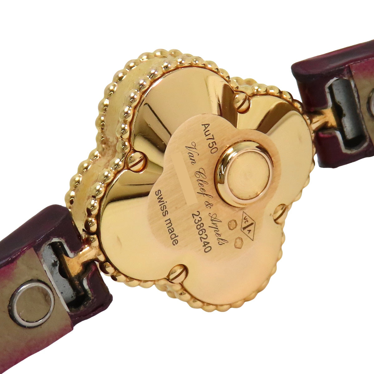 VCARO8SF00 甜美阿尔罕布拉腕表 18K玫瑰金/皮革 石英 白色