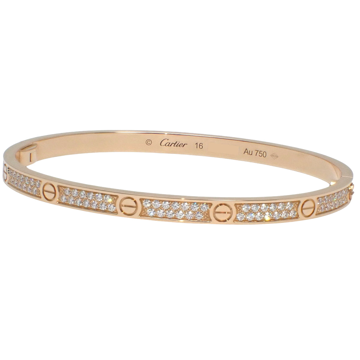 LOVE Bracelet, Small Model, Pavé Diamonds, 18K Pink Gold, PG
