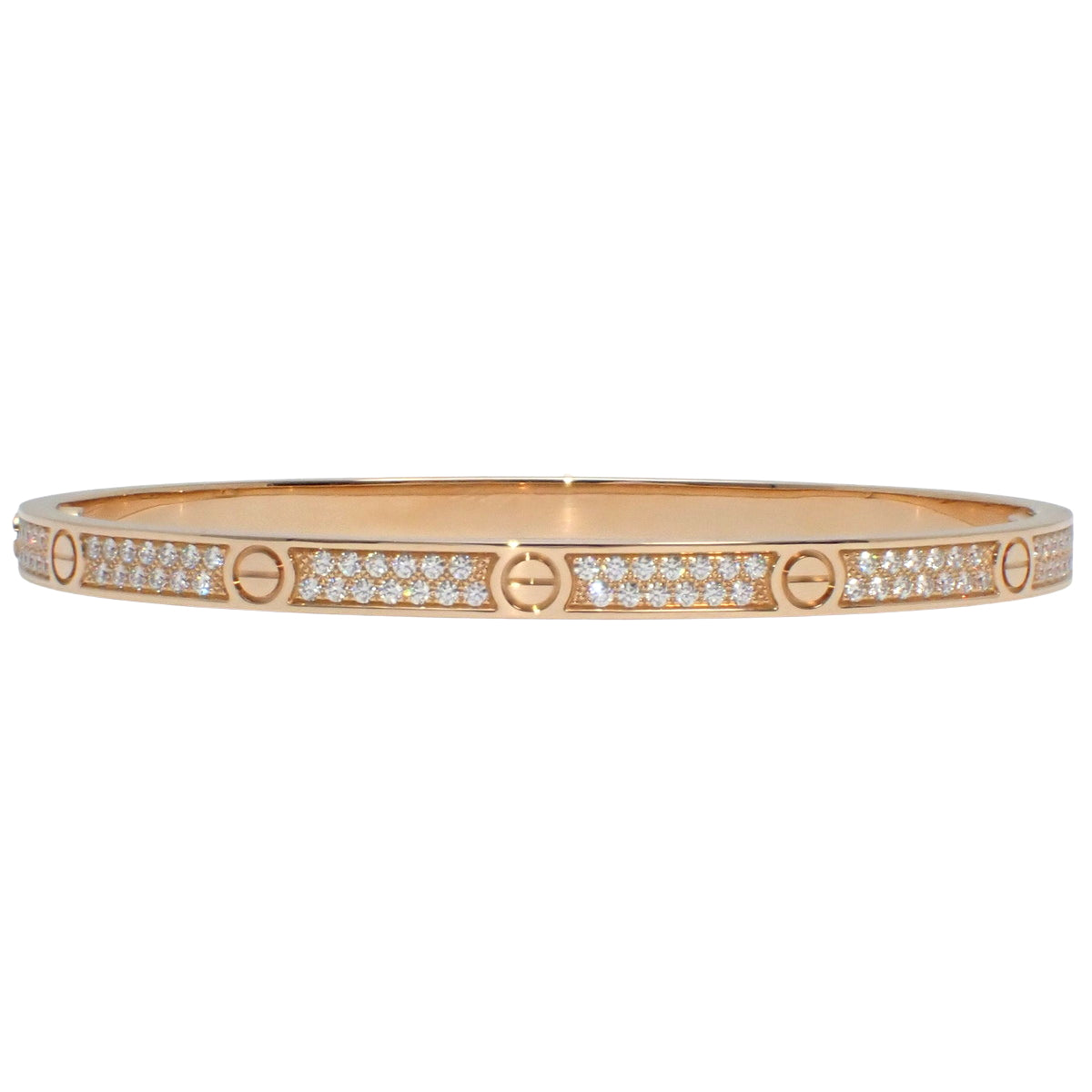 LOVE Bracelet, Small Model, Pavé Diamonds, 18K Pink Gold, PG
