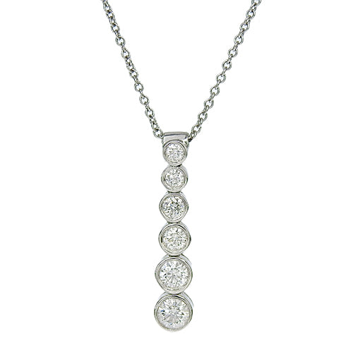 Jazz Graduated Drop Pendant with Diamond in Pt950 Platinum, 6PD