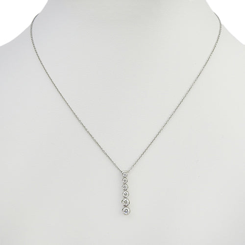 Jazz Graduated Drop Pendant with Diamond in Pt950 Platinum, 6PD