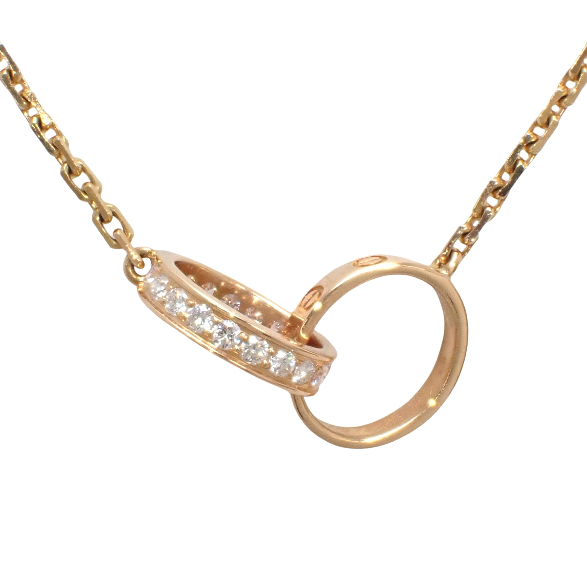 LOVE Necklace Semi-Pavé Diamond 18K Pink Gold PG